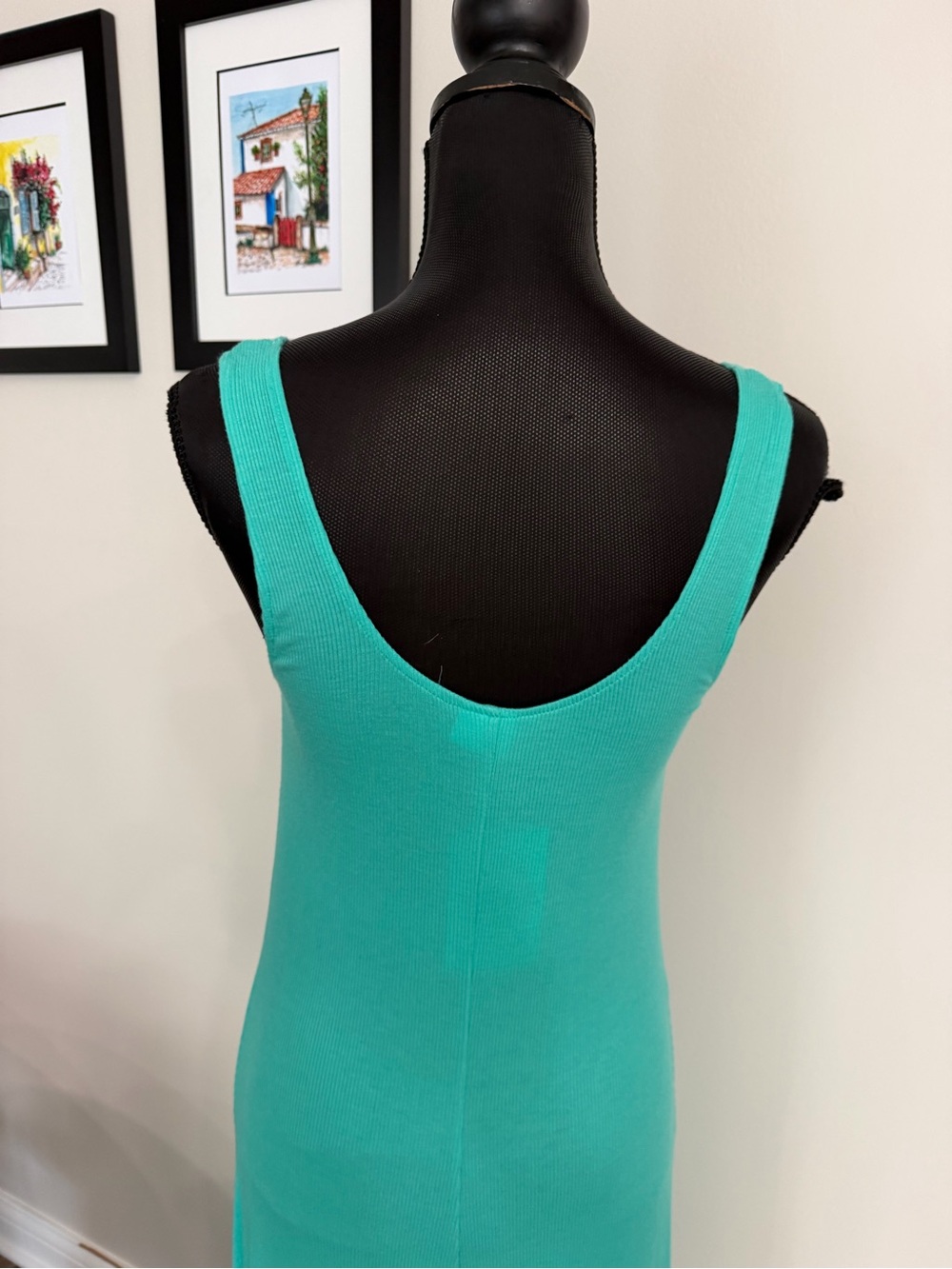 NWT Becca Women’s Teal Scoop Neck Sleeveless Maxi Dress M - Picture 6 of 9